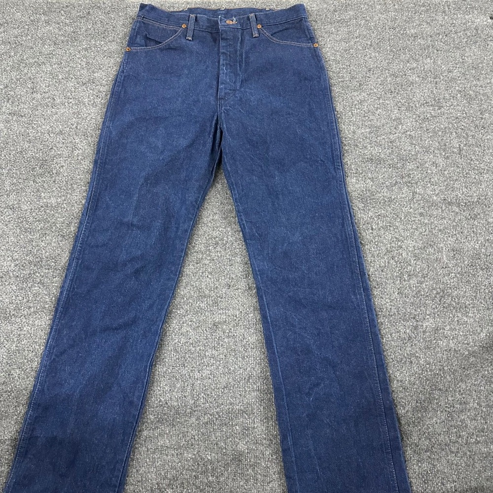 Wrangler Jeans Mens Size 34x34 Blue Dark Wash Straight Leg Classic Cowboy Cut